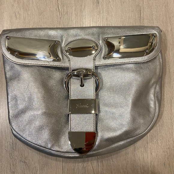 Gucci leather silver bag with - rarely worn, like new - Picture 5 of 9